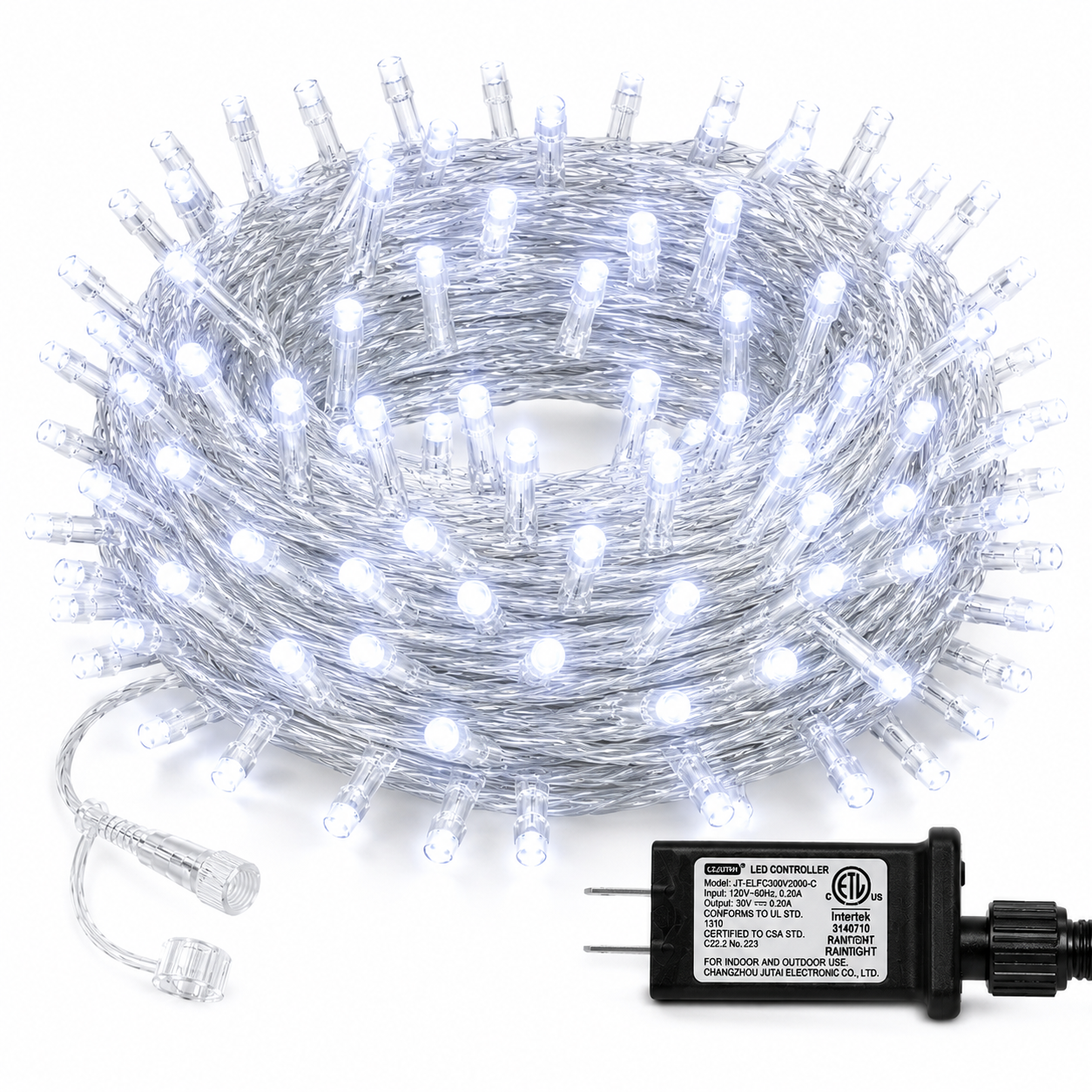 Commercial Cool White LED String Lights With Clear Cable