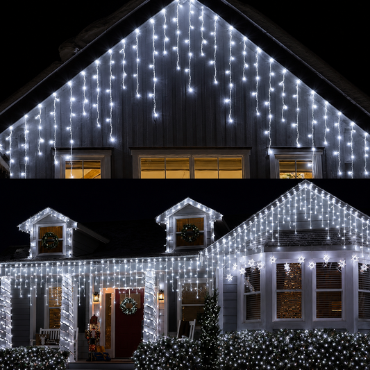 Commercial Cool White LED Icicle Lights For Roofline Decoration