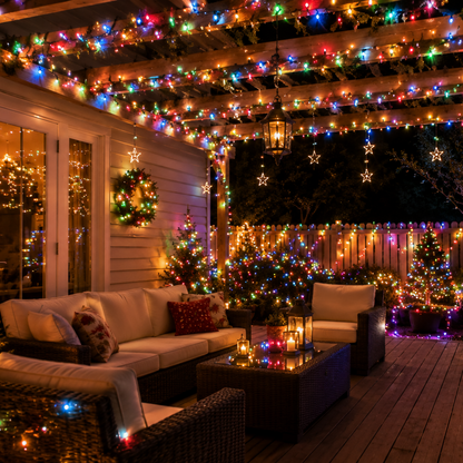 Commercial Multi Color LED String Lights With Clear Cable