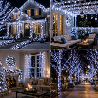 Commercial Cool White LED String Lights With Clear Cable